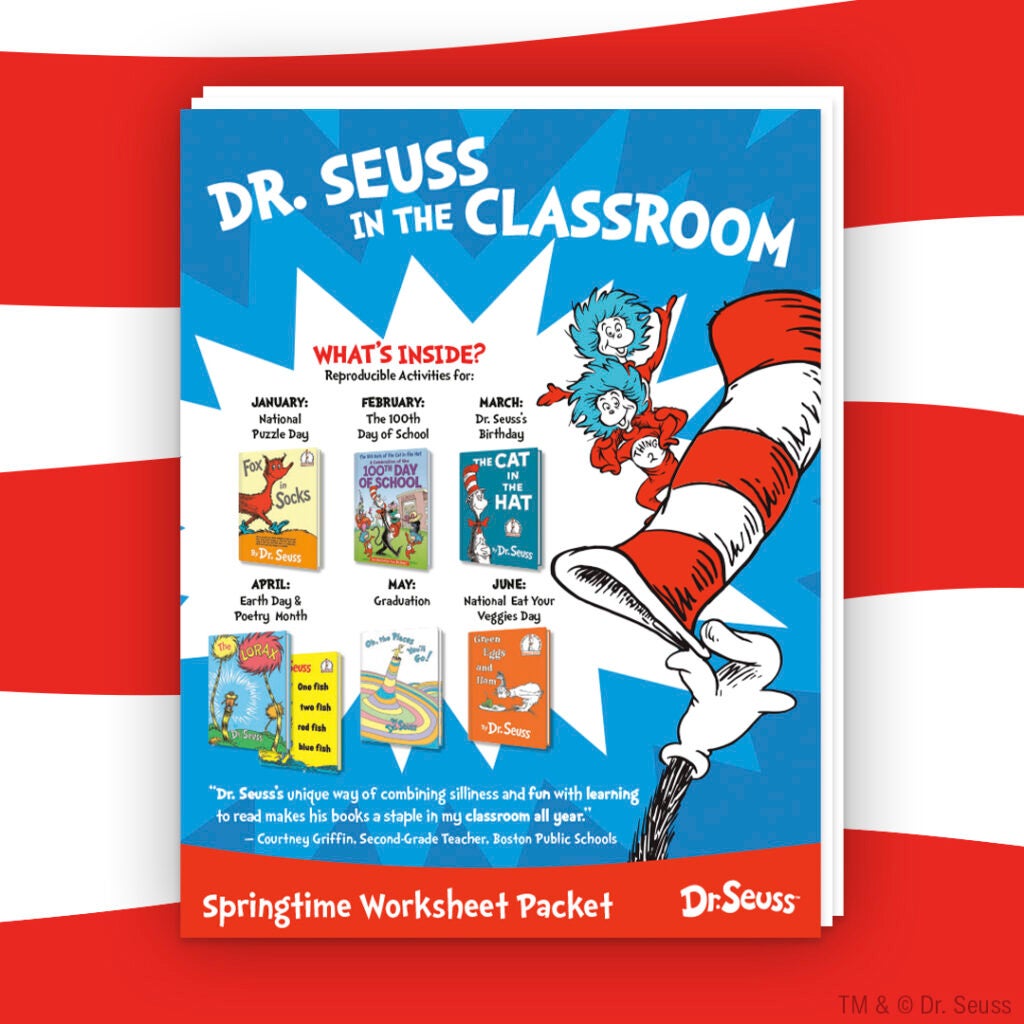 Dr. Seuss in the Classroom Springtime Worksheet Packet