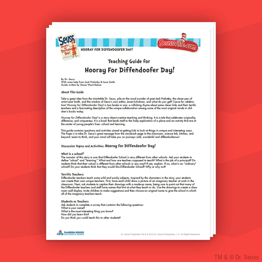Teaching Guide for Hooray for Diffendoofer Day!