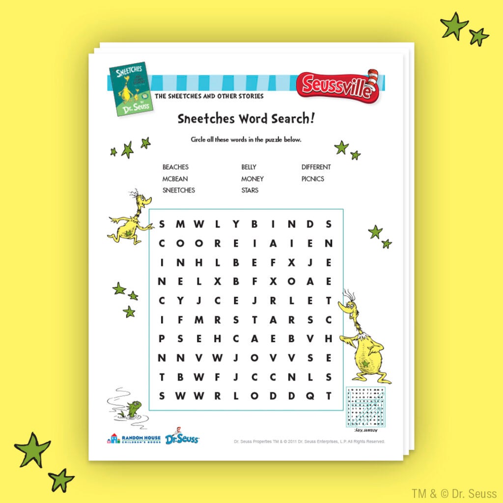 Sneetches Dr. Seuss Activities